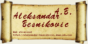 Aleksandar Besniković vizit kartica